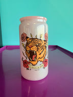 **Glass Arieyl Tiger Roaring Sipper