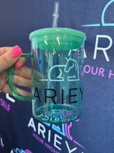Load image into Gallery viewer, *SALE Glass Coffee Mug with lid and straw

