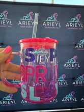 Load image into Gallery viewer, *SALE Glass Coffee Mug with lid and straw
