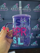 Load image into Gallery viewer, *SALE Glass Coffee Mug with lid and straw
