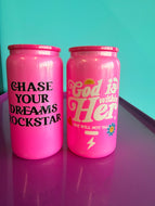 **Glass Hot Pink Arieyl Sippers