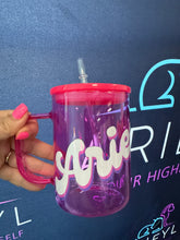 Load image into Gallery viewer, *SALE Glass Coffee Mug with lid and straw
