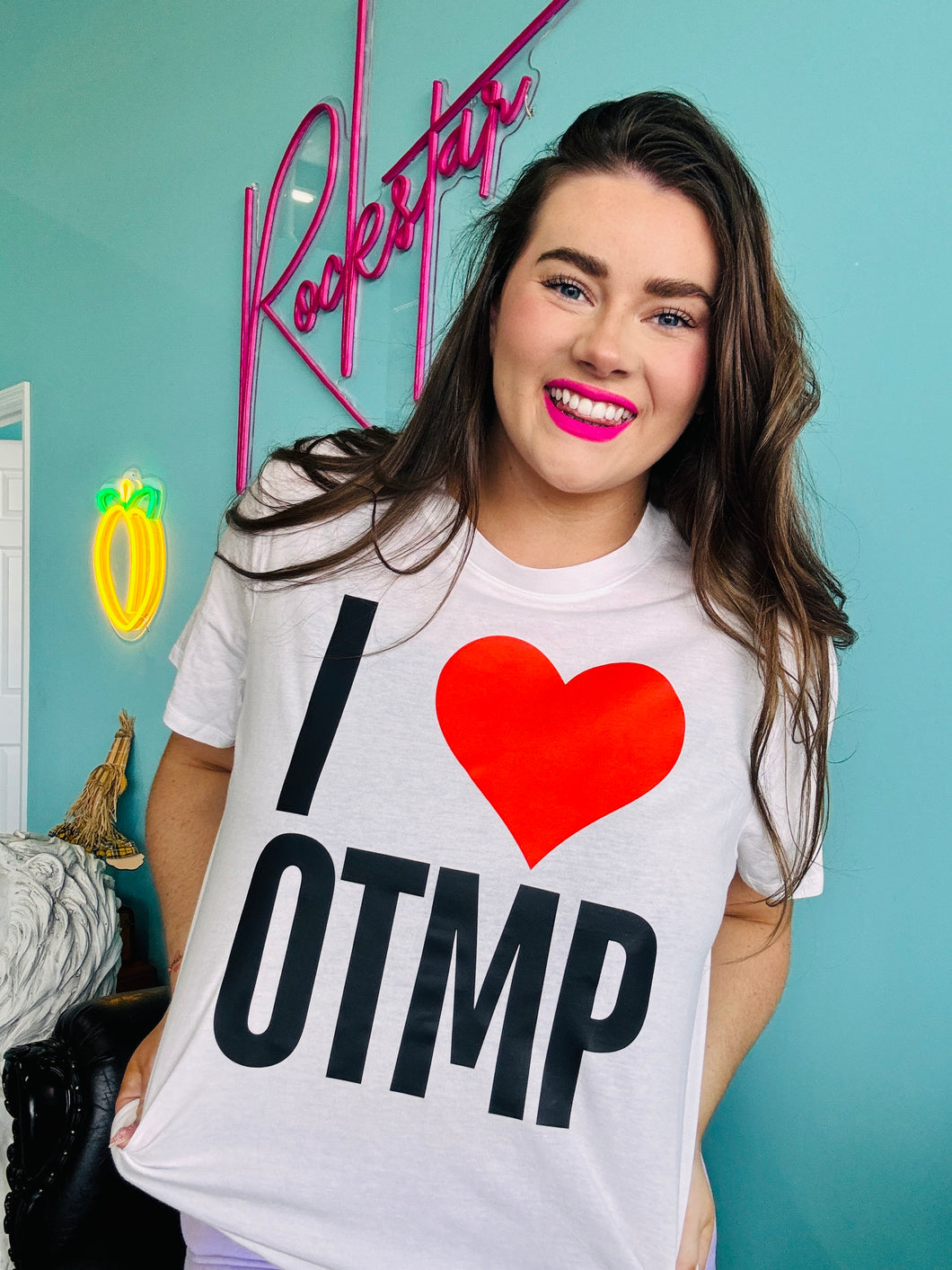 *PRESELL I heart OTMP White Woman's Tee