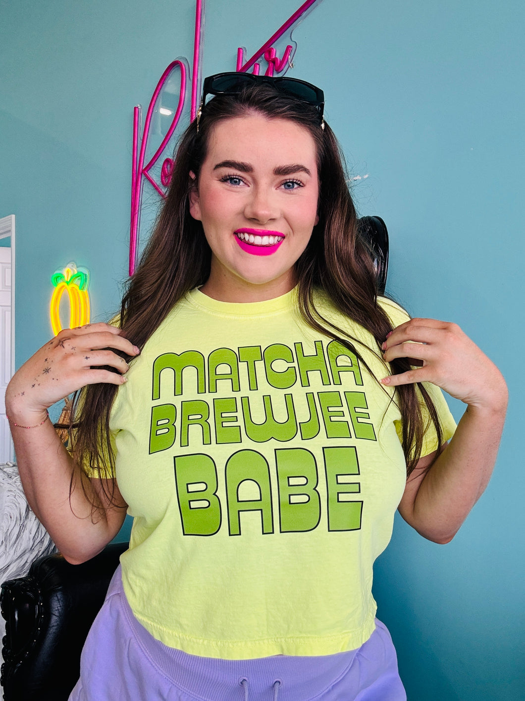 *PRESELL Matcha Brewjee Babe Cropped Tee