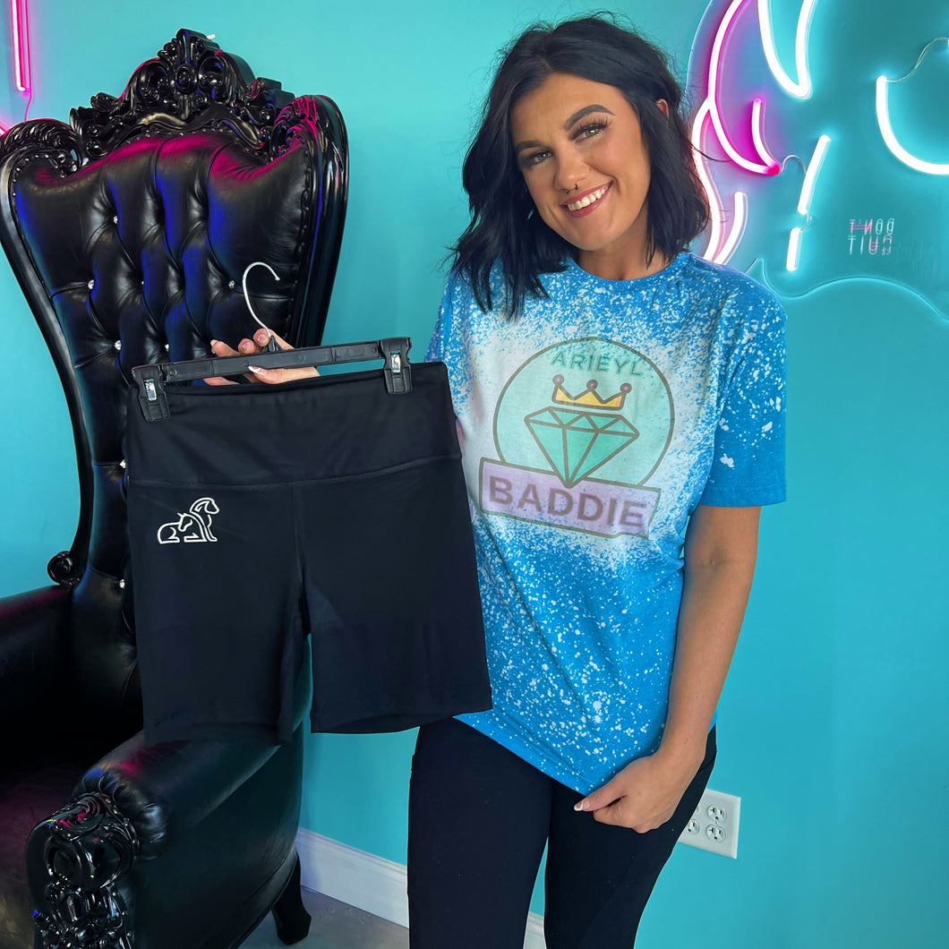 Black Logo Biker Shorts